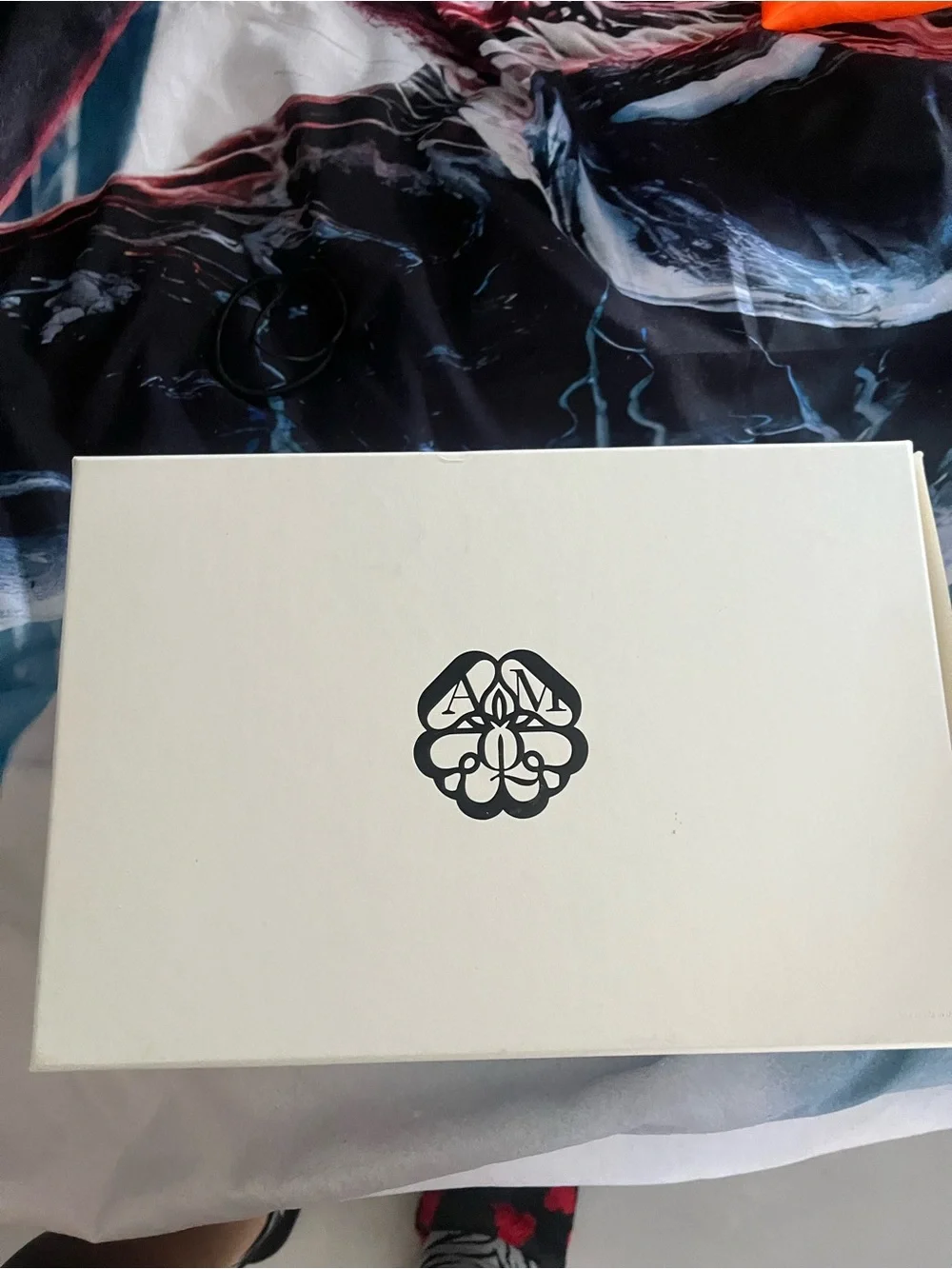 Alexander McQueen Cream and Black Branded Shoe Box